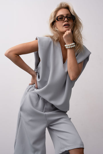 DRAPE TOP GREY