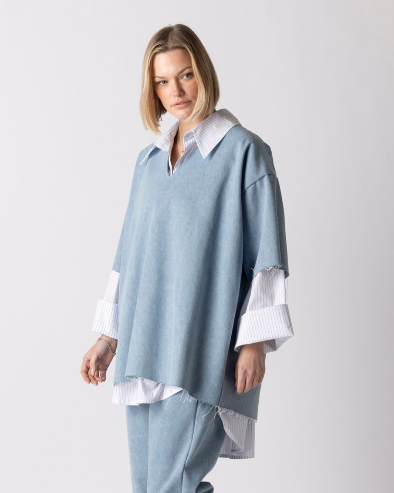 RAW EDGE DENIM SHIRT