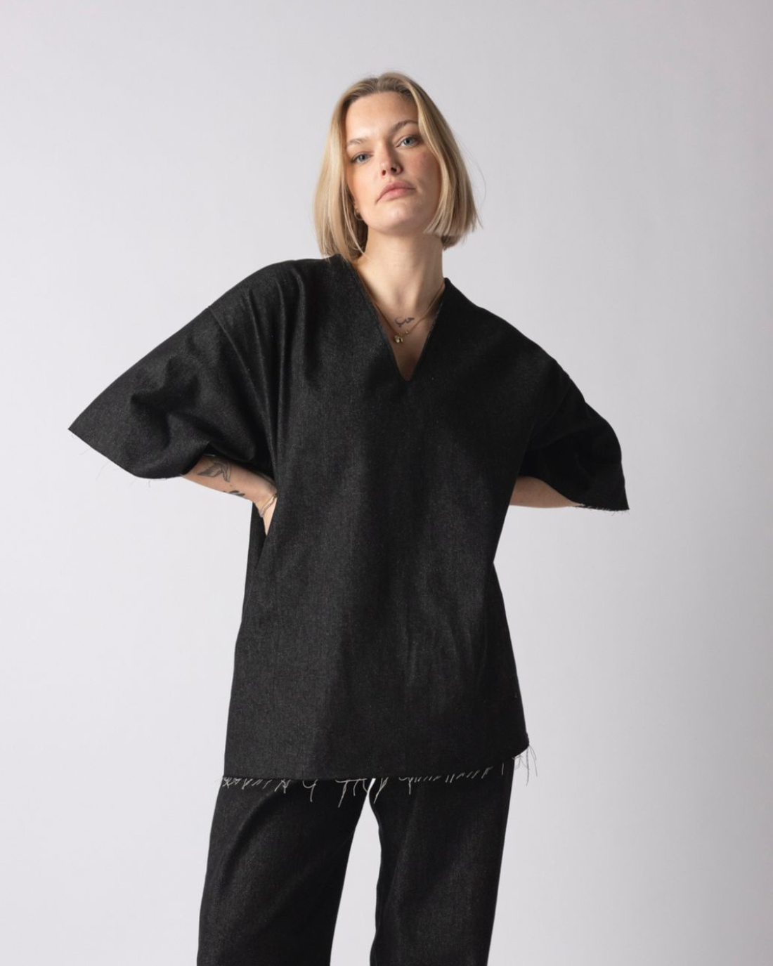 RAW EDGE DENIM SHIRT