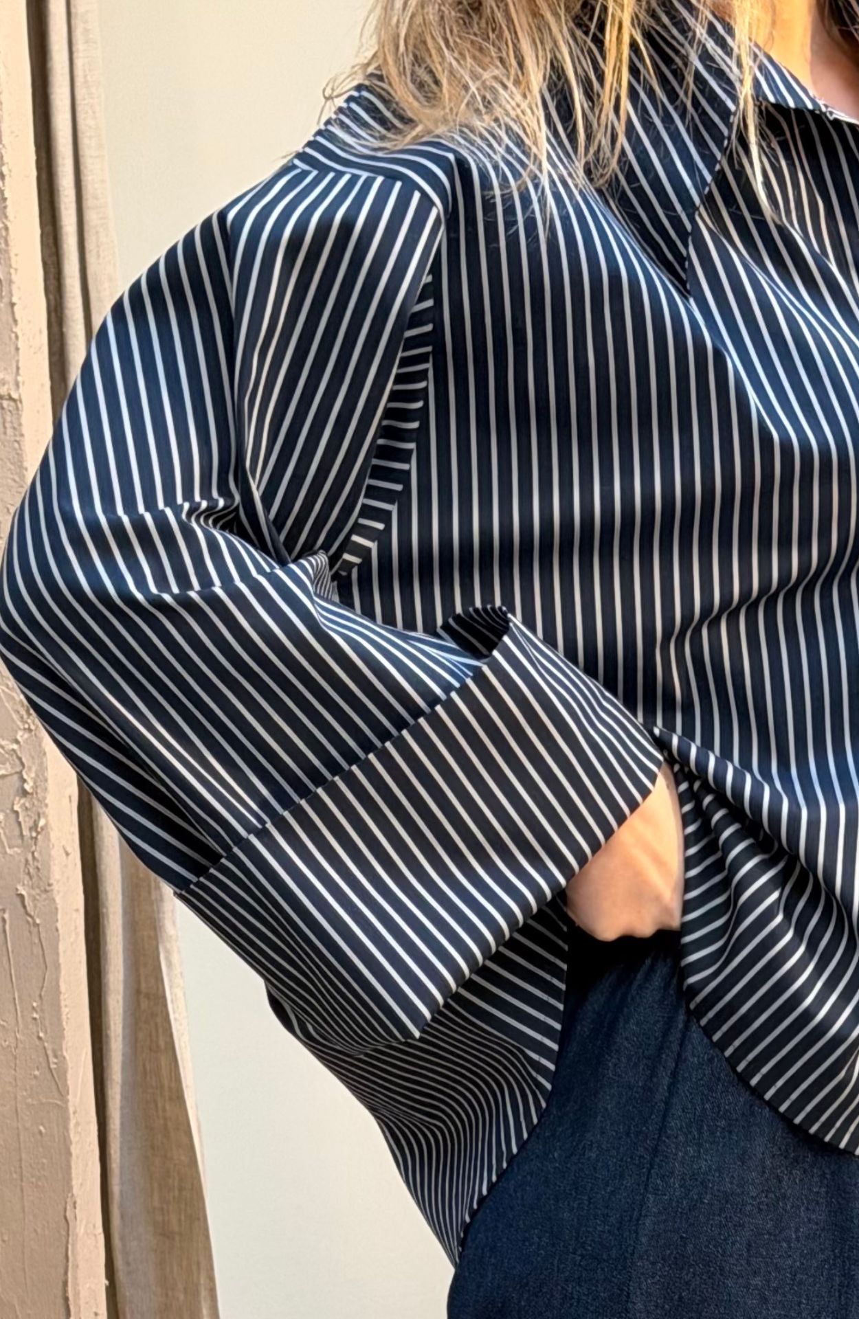 DADDY BLOUSE BOLD STRIPE BLUE