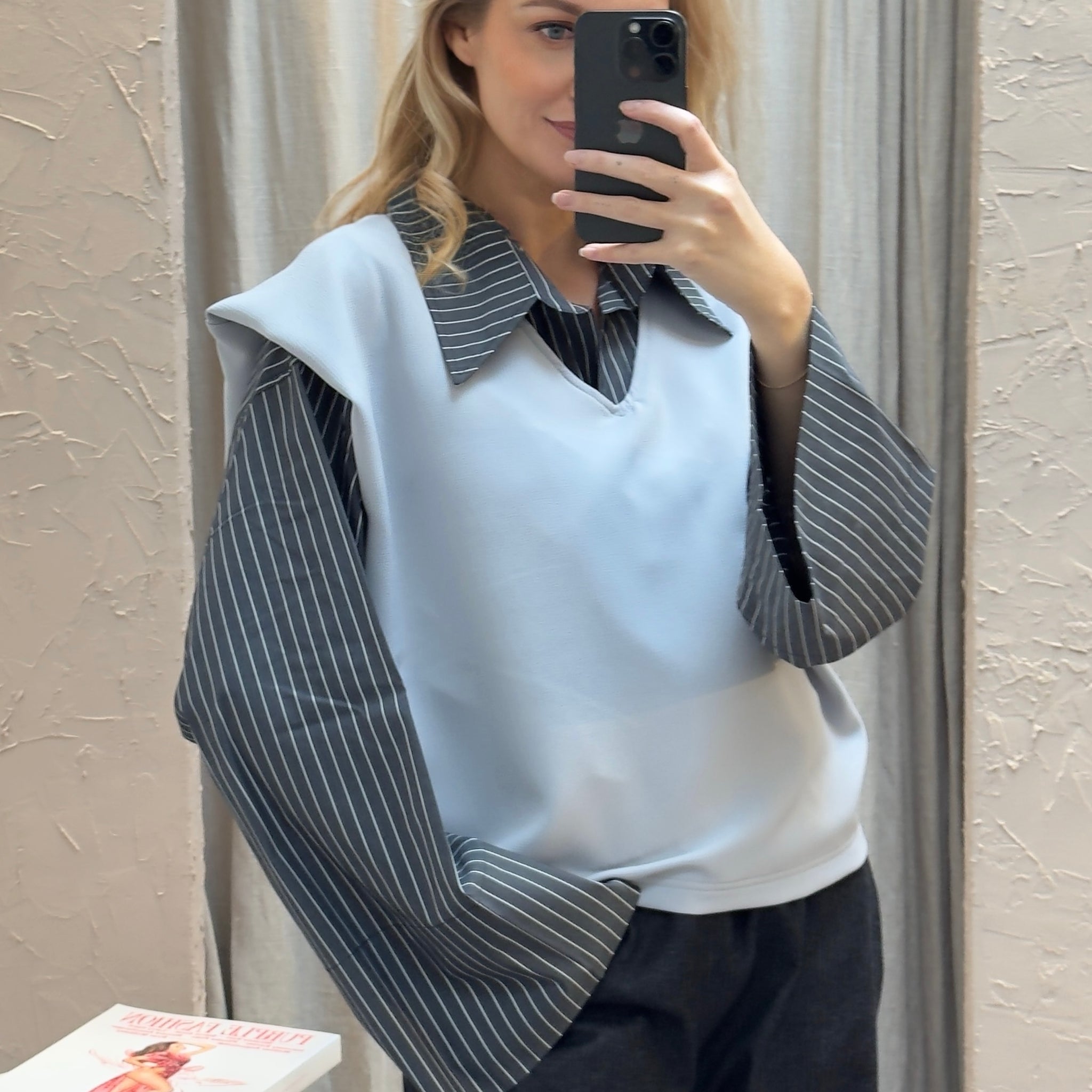 DRAPE TOP GREY
