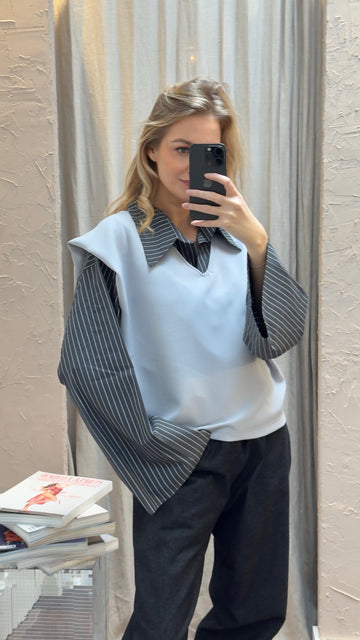 DRAPE TOP GREY