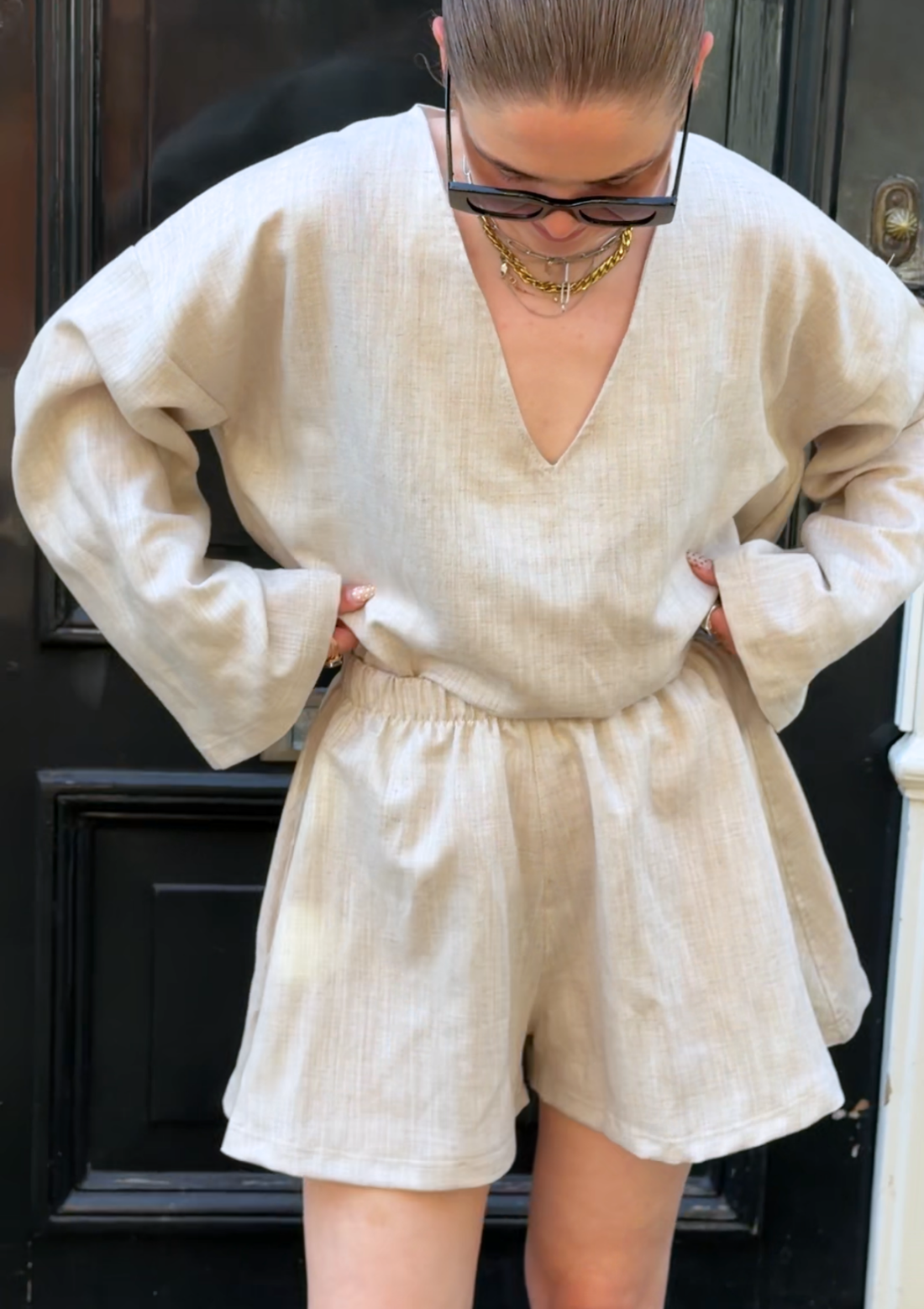 LINEN BUTTERFLY SHORTS