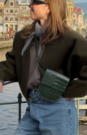 MIEKE DIERCKX | BELT BAG XL - ARMY CROCO