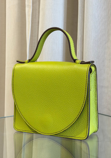 MIEKE DIERCKX | MICRO BRIEFCASE - STICHED LIME / EBONY