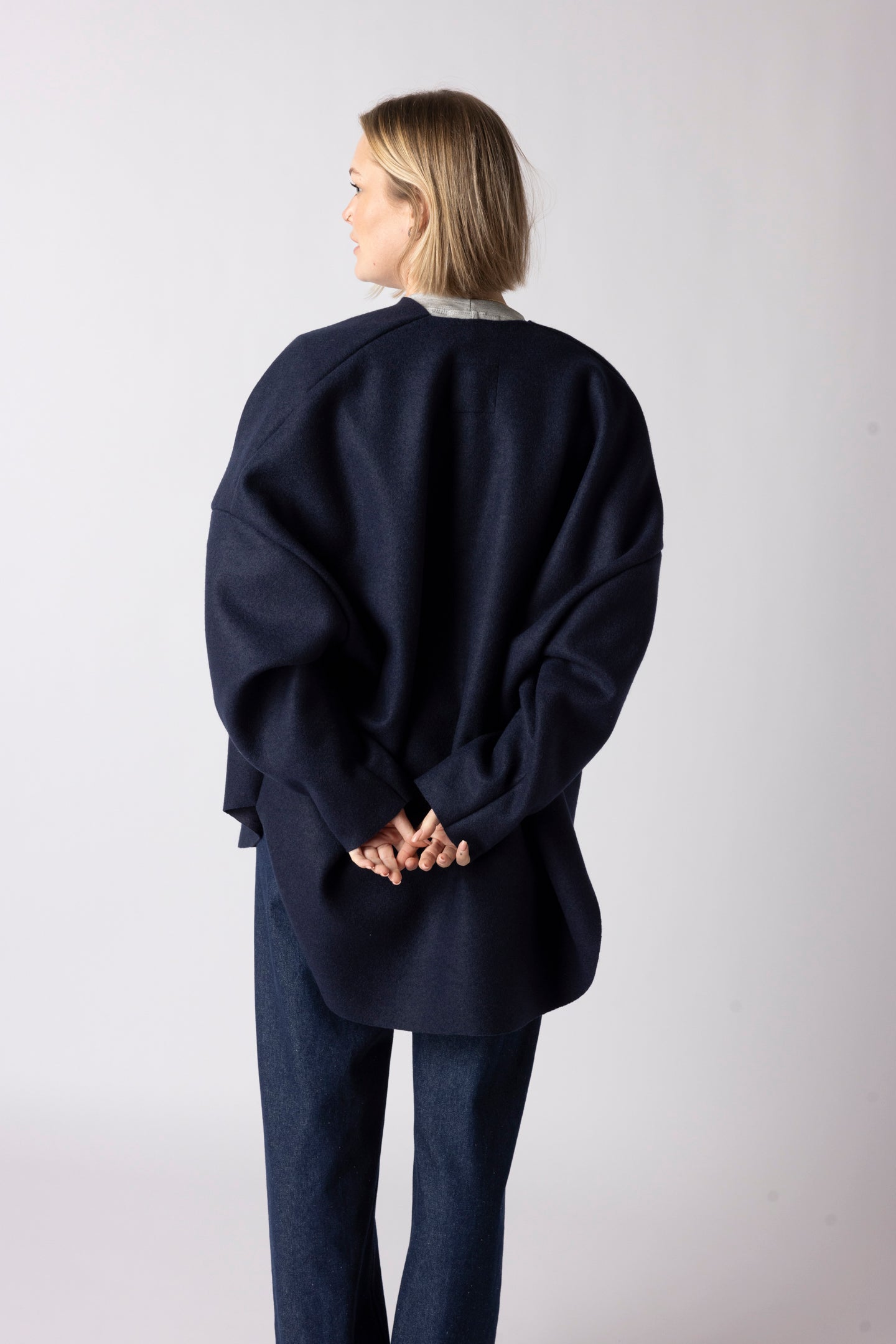 BOMBER VEST LONG BLUE