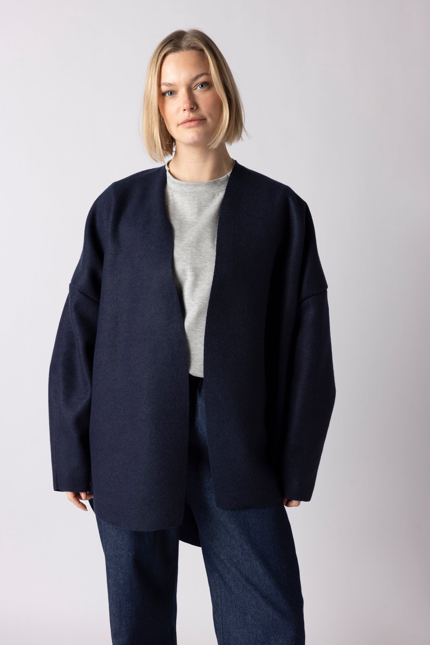 BOMBER VEST LONG BLUE