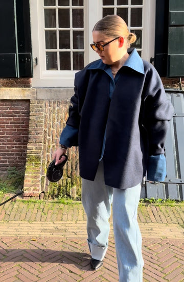 BOMBER VEST LONG BLUE