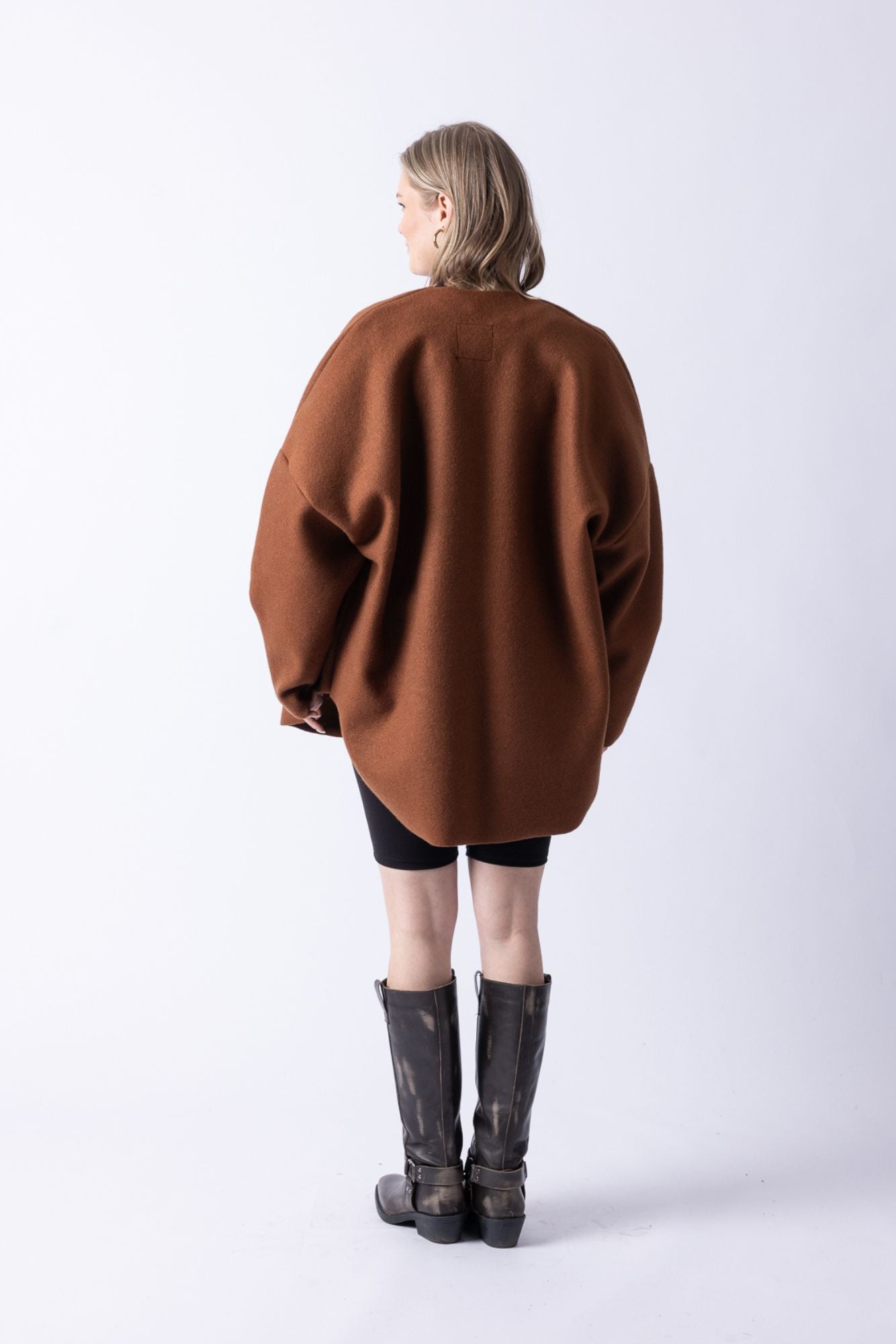 BOMBER VEST LONG BROWN