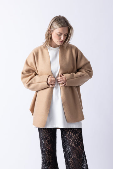BOMBER VEST LONG CAMEL