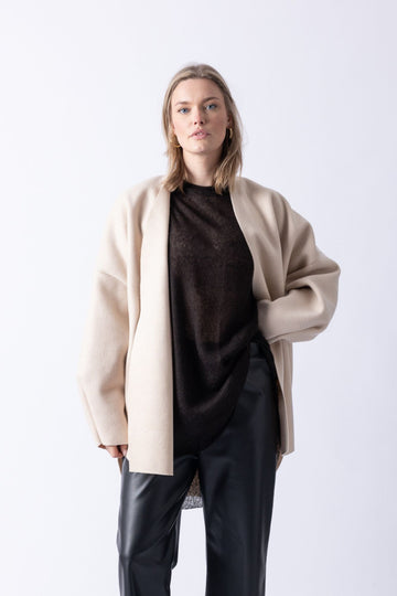 BOMBER VEST LONG CREME