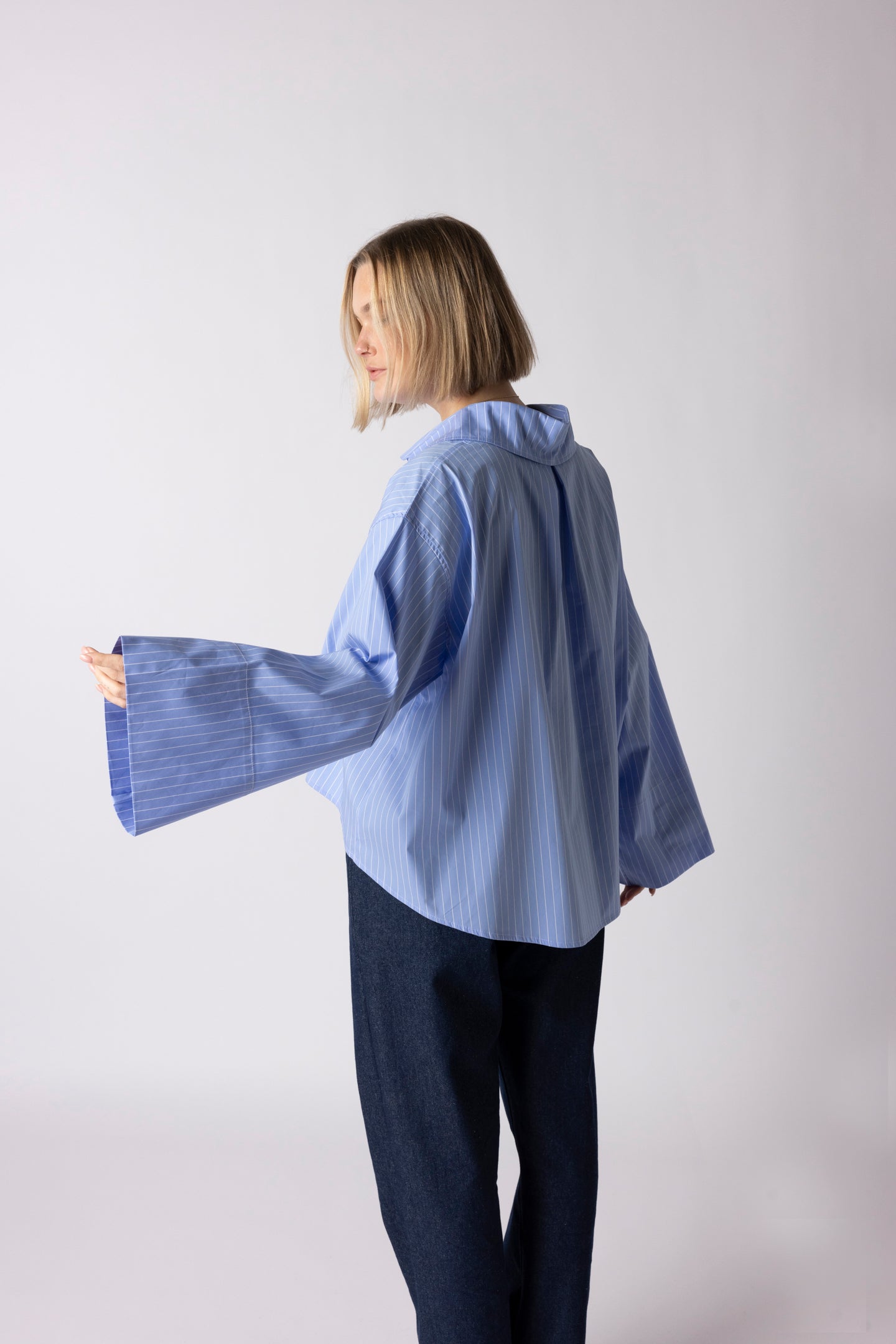 DADDY BLOUSE SHORT BLUE