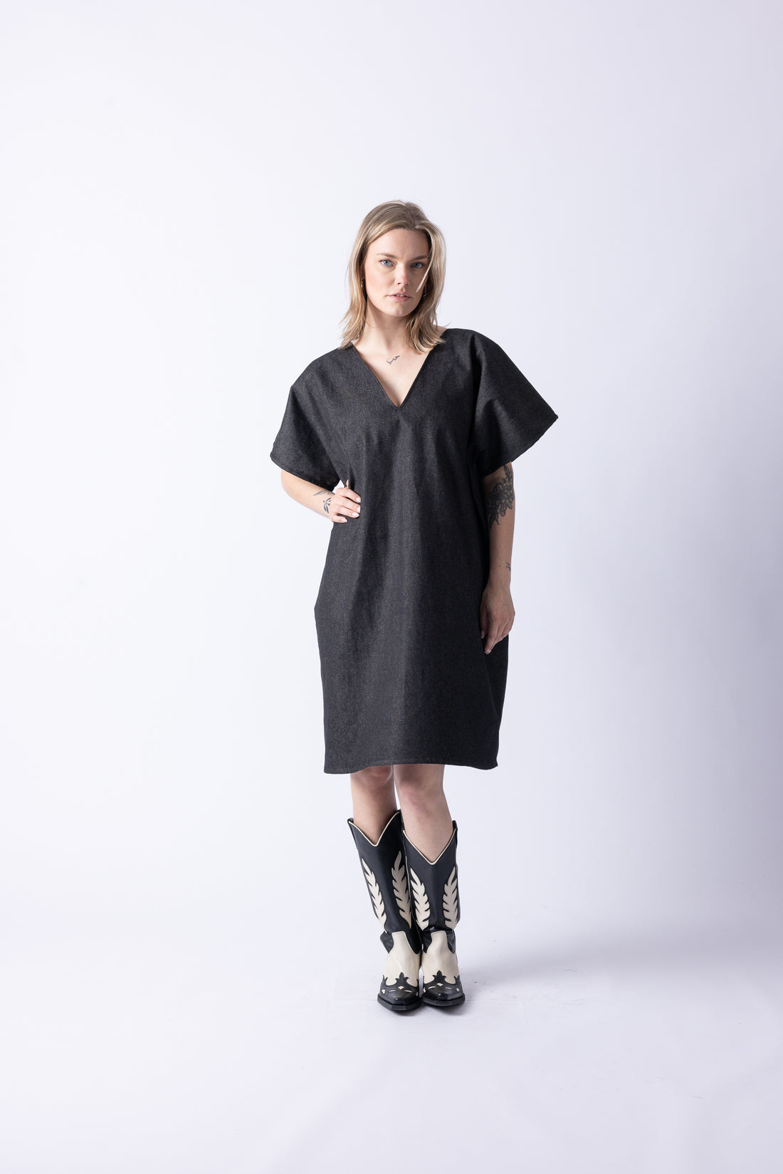 DENIM DRESS GREY