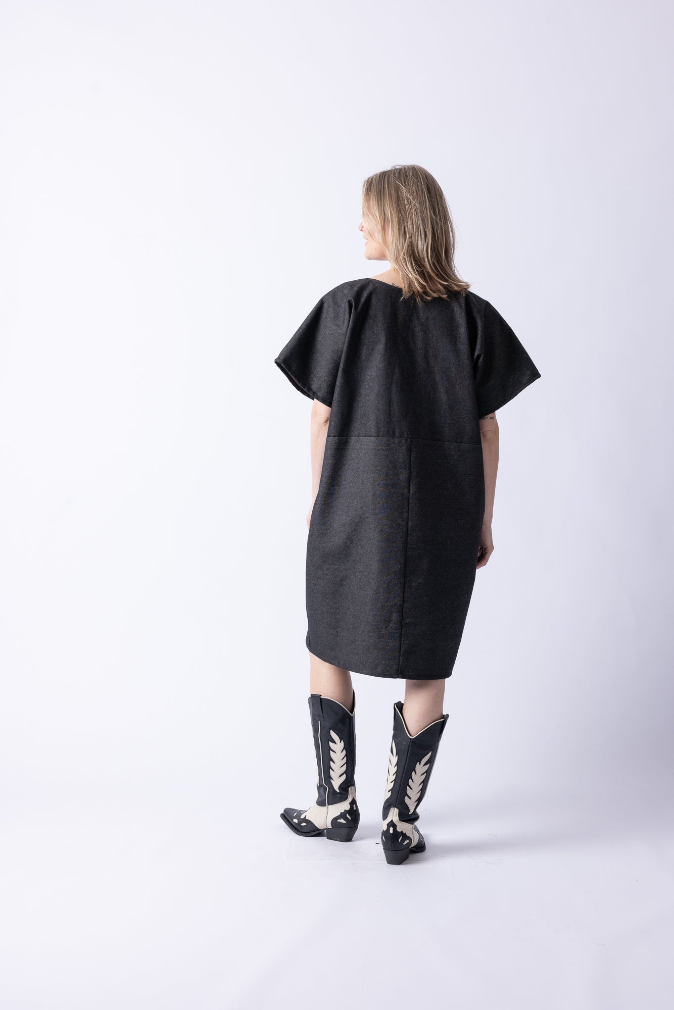 DENIM DRESS GREY