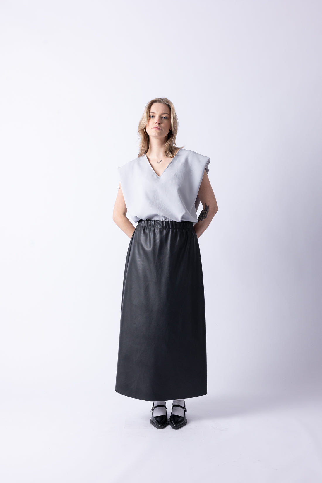 LEATHER MAXI SKIRT