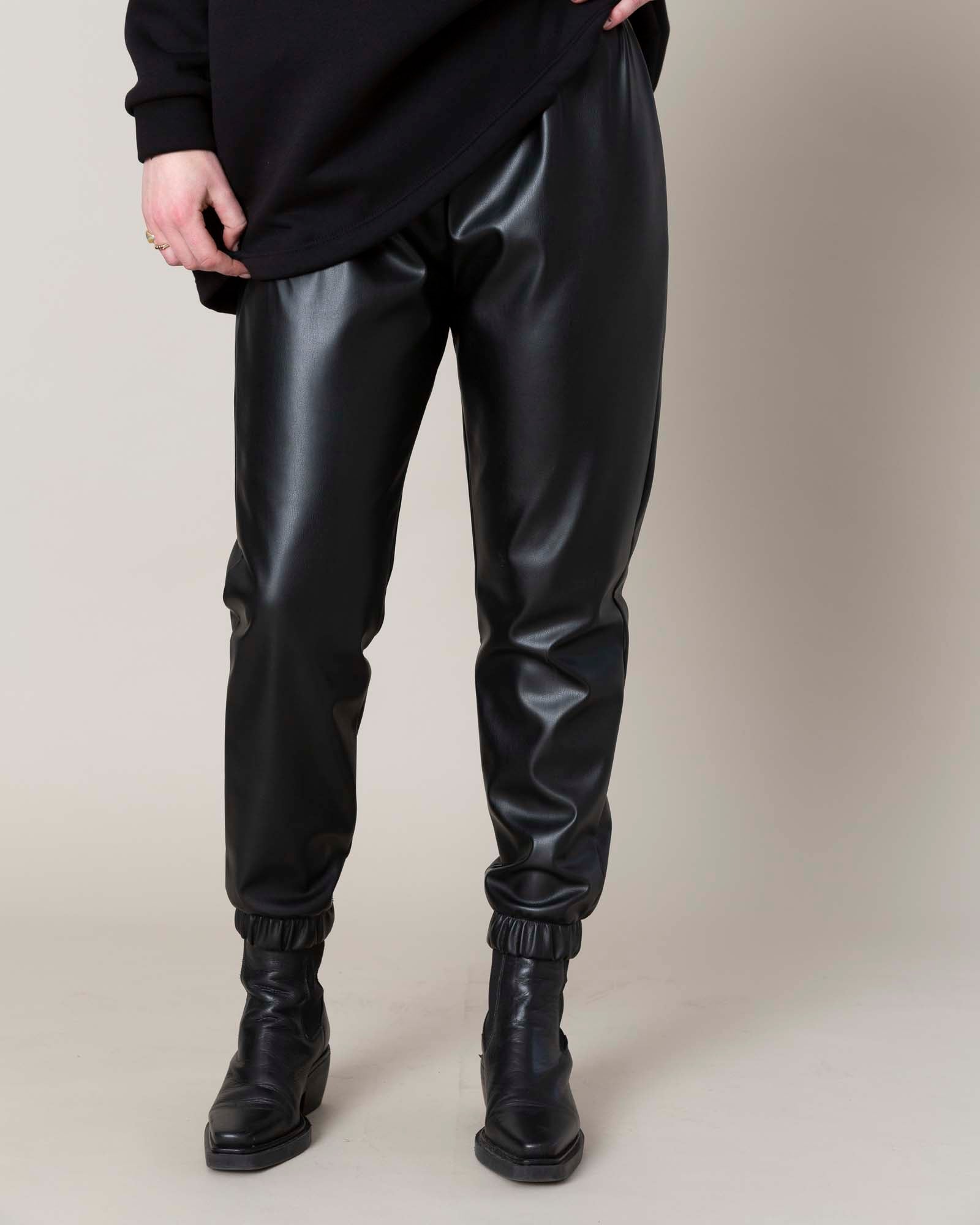 Leather jogger clearance pants